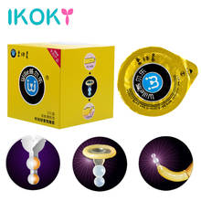 IKOKY 1pcs/3pcs Dual Beads Dotted Condoms Natural Latex Ultra Thin Delay Ejaculation G-spot Stimulator Adult Sex Products 2024 - buy cheap