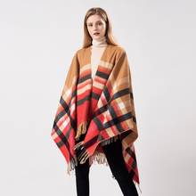 FXAASS-chal de Cachemira para mujer, bufanda de lujo, manta cálida de Pashmina a cuadros, Poncho a la moda para otoño e invierno, venta al por mayor, nuevo 2024 - compra barato