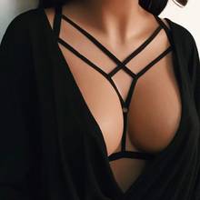 Women Erotic Hollow Out Alluring Harness Bra Elastic Cage Strappy Bandage Bustier Elastic Criss Cross Crop Top Clubwear Lingerie 2024 - buy cheap