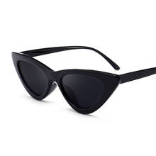 Gafas de sol con forma de ojo de gato triangular para mujer, anteojos de sol femeninos de diseño de marca, estilo Retro, con montura pequeña y espejo negro 2024 - compra barato