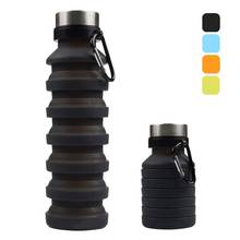 Travel Water Bottle Silicone Foldable Reuseable BPA Free Outdoor Water Bottles for Gym Camping Hiking Portable Leakproof 2024 - buy cheap