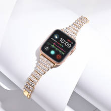 Pulsera de diamantes de lujo para Apple Watch Series 3, banda de reloj de 42mm y 38mm para mujer, correa de Metal para iwatch series 6 SE 5 4 40mm 44mm 2024 - compra barato