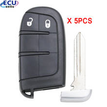 5 pçs x novo keyless inteligente remoto caso chave para chrysler dodge journey 2011-2015 2 botões + lâmina chave escudo fob 2024 - compre barato