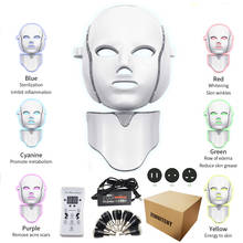 7 Colors Led Photon Electric LED Facial Mask with Neck Skin Rejuvenation Anti Wrinkle Acne Photon Therapy Skin Care Beauty Mask 2024 - buy cheap