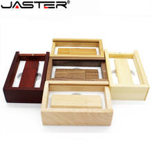 JASTER (más de 10 piezas LOGO gratis) usb de madera + caja usb flash drive memoria usb pendrive 8 GB 16 GB 32 GB fotografía regalo de boda 2024 - compra barato