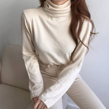 Women's Turtleneck Jumper Autumn Winter Warm Beige Khaki Black Pullover Sweater Korean Fashion Ladies Long Sleeve Knitted Top 2024 - buy cheap