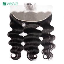 13X6 Pre Plucked Lace Frontal Closure Body Wave Virgo Hair Company Remy Human Hair Medium Brown Swiss Lace With Baby Hair 2024 - buy cheap