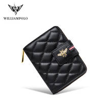 Роскошный женский дизайнерский кошелек WilliamPOLO для женщин, короткий кошелек-клатч на молнии из овечьей кожи, маленький клатч-кошелек 2024 - купить недорого