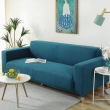 Blue Sofa Cover Elastic L Corner Couch Cover Cotton for Living Room Universal Sofa Bed Slipcovers Angle Sheath Sofa Case 3seater 2024 - buy cheap