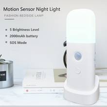 Inteligente led sensor de movimento luz da noite lâmpada de poupança energia portátil recarregável escadas armário lâmpada com 2000mah bateria 2024 - compre barato