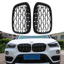 Car Front Kidney Grill Diamond Grilles Front Bumper Racing Grills For BMW X1 F48 F49 2016-2019 Car Exterior Parts 1 Pair 2024 - buy cheap