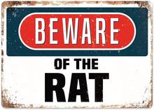 Keviewly Beware of The Rat Tin Sign Vintage Wall Poster Retro Iron Painting Metal Plaque Sheet for Bar Cafe Garage Home Gift 2024 - buy cheap