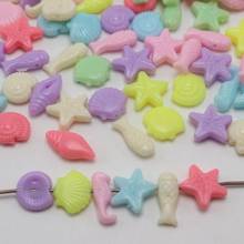 Cuentas acrílicas de colores Pastel variados para niños, abalorios de diseño de Mini océano marino, 200 Uds. 2024 - compra barato
