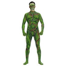 New Cosplay Halloween Green Infected Monster Zipper Jumpsuit Stunned Siamese Clothes Men's Horror Anime Performance 2024 - buy cheap