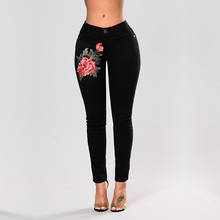 Embroidery High Waist Woman Jeans Skinny Sexy Ripped Freddy Jeans Stretch Pencil Female Pants Elastic Denim Trousers Plus Size 2024 - buy cheap