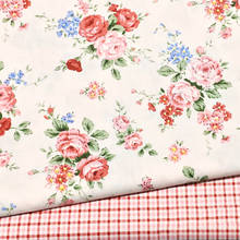 Beautiful Rose Cotton Twill Fabric 100% Cotton Fabric For bed dress Material 2024 - buy cheap