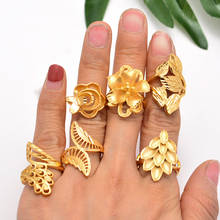 Ethiopian 6Style Wedding  Gold Color Rings For Women Scrub Ring Jewerly Arab/African /Middle East Projects Women's Girls gift 2024 - buy cheap