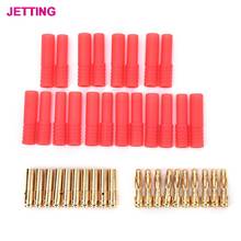 10pcs High grade Gold Plated Banana Plug  HXT 4mm Banana Plugs with Red Housing for RC Connector Socket 2024 - buy cheap