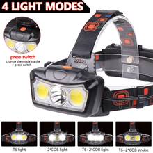 Portable LED Headlamp T6 COB Lights 4 Modes Rotating Zoom Head Flashlights Camping Fishing Waterproof DC Rechargeable Lamp 2024 - buy cheap