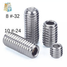 20PCS 8#-32*L/10#-24*L DIN916 UNC Stainless Steel screws Grub Screws Hex Socket Head Set Screw 2024 - buy cheap