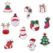 Creative Christmas Brooches Cute Santa Claus Hat gloves Bells Socks Donuts Candy Enamel Pin Badges Brooch Christmas Gifts 2024 - buy cheap