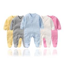 Bebê recém-nascido macacão de mangas compridas 100% algodão bebê macacão bebê meninas meninos bodysuit da criança roupas 2024 - compre barato
