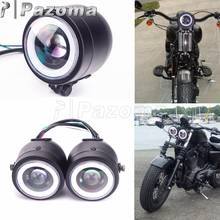 Faro delantero doble Universal para motocicleta, luz LED doble para Harley Softail Fat Boy Cafe Racer Bobber, Chopper 2024 - compra barato
