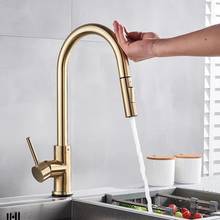 Advanced Champagne Gold Sensor Kitchen Faucets Sensitive Smart Touch Control Faucet Mixer Tap Touch Sensor Smart Kitchen Taps 2024 - buy cheap