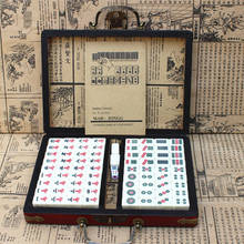 Mahjong novo mini brinquedo chinês, jogos de tabuleiro com instruções em inglês, caixa de madeira 2024 - compre barato