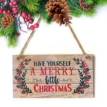 2020 New Christmas Wooden Hanging Plaque Merry Christmas Door Sign Hanger Wall Decorations New year decor 2024 - buy cheap
