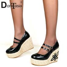 DORATASIA Brand New Female Wedges High Heels Pumps Fashion Buckle Platform Pumps Women 2021 Concise Office Spring Shoes Woman 2024 - buy cheap