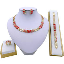 AWEENA Wholesale Dubai Gold Jewelry Sets Women Necklace Bracelet Charm Luxury Wedding Party African Bridal Jewelry Set 2024 - buy cheap