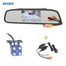 DIYKIT Wireless 4.3" Car Mirror Monitor Auto HD Parking Monitors System LED Night Vision Rear View Camera 2024 - buy cheap