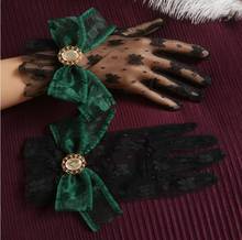 Women's sexy transparent big bow flower lace glove female spring summer thin sunscreen club party dancing driving glove R3092 2024 - buy cheap