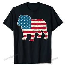English Bulldog 4th of July Men Women Dog American Flag USA T-Shirt Tops Shirts Fitted Summer Cotton Men T Shirt Summer 2024 - buy cheap