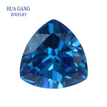5a topázio azul trilhão forma triângulo zircônia cúbica corte brilhante solto cz pedra pedras preciosas sintéticas contas para joias 3x3-12x12mm 2024 - compre barato