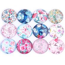 Mix Flower Photo Round Glass Cabochon 12mm 20mm 25mm Diy Jewelry Components For Earrings Pendants Making 2024 - buy cheap
