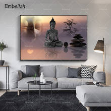 Pósteres de pared grandes con piedras de Buda Zen para sala de estar, nuevo diseño, decoración moderna para el hogar, pinturas en lienzo HD, 1 unidad 2024 - compra barato