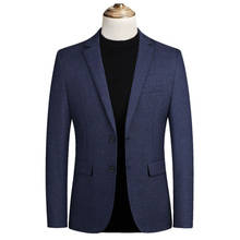 Blazer masculino clássico justo, jaqueta casual com dois botões para homens 2024 - compre barato
