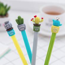 Caneta de gel kawaii, criativa, fofa, de cacto, marcador, neutro, para estudantes, papelaria, escola, material de escritório, aprendizagem, papelaria, atacado 2024 - compre barato