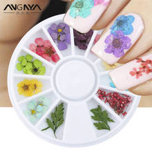ANGNYA 24PCS Nail Art Decoration Dried Flower 3D Manicure Polish Summer Real Blossom Daisy Floral Leaf Mixed Dry Bloom Tips 2024 - buy cheap