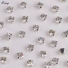 Pulaqi Crystal Beads Rhinestones Claw Sew On Rhinestones Silvery Loose Flatback Rhinestone Craft Clothes DIY Accessories Decor 2024 - buy cheap