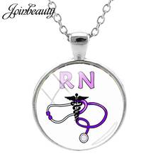 JOINBEAUTY Women Nurse Stethoscope Necklace Glass Cabochon Pendant Long Chain Handmade Medicine Graduation Gifts Jewelry NT254 2024 - buy cheap