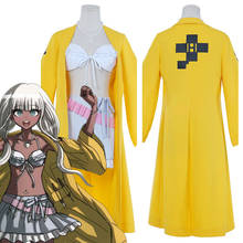 Anime danganronpa yonaga angie cosplay traje amarelo trench coat biquíni terno halloween carnaval traje 2024 - compre barato