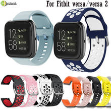 Pulseira para relógio fitbit versa2, pulseira de silicone respirável esportiva para versa/versa lite 2024 - compre barato