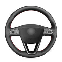 Funda de cuero sintético para volante de coche, cosida a mano, color negro, para Seat Leon Ibiza 6J 2016-2019 Arona Alhambra 5F Mk3 2013-2018 2024 - compra barato
