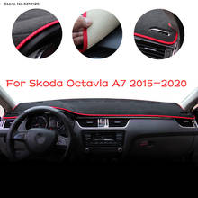 Car Center Console Dashboard Cover Dash Mat Non-slip Pad Protector Carpet For Skoda Octavia A7 2016 2017 2018 2019 2020 2021 2024 - buy cheap