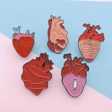 Creative Organ Brooches Personality switch hand heart Enamel Pins Love Hurt Button Badge Bag Clothes Jewelry For Friends Trinket 2024 - buy cheap