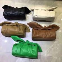 Women Designer Shoulder Bag Bow Totes Handbag Cloud Underarm Pleated Purse Lunch Box Pouch 2021 Spring New Green Beige 2024 - buy cheap