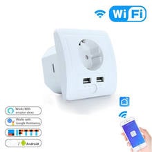 WiFi Smart Socket 5V 2.1A USB fast charging Wireless Plug Power Sockets Smart Home Switch Work With Alexa Google Assistant IFTTT 2024 - buy cheap